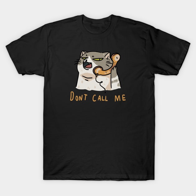 Cat and phone T-Shirt by Mob0